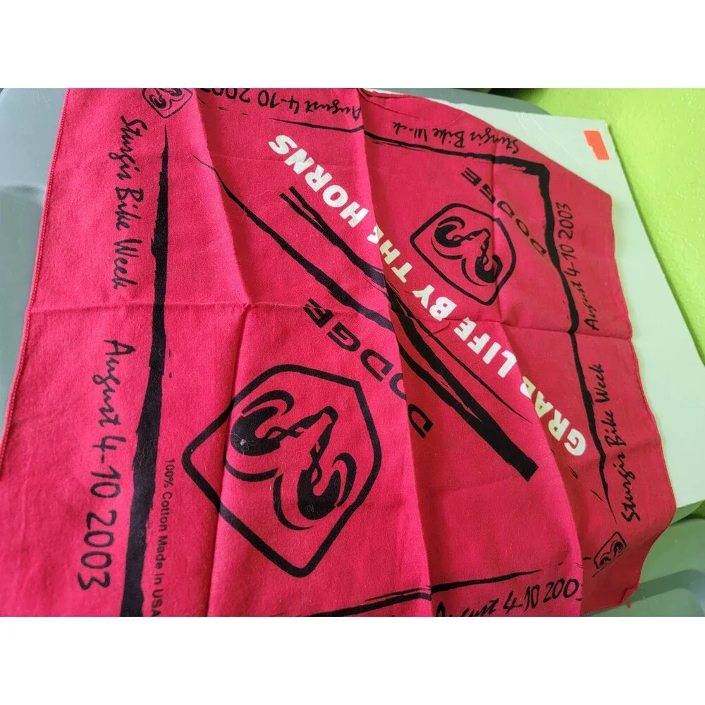 Vintage Y2K Dodge Ram Bandana Handkerchief Grab Life By The Horns Sturgis 2003